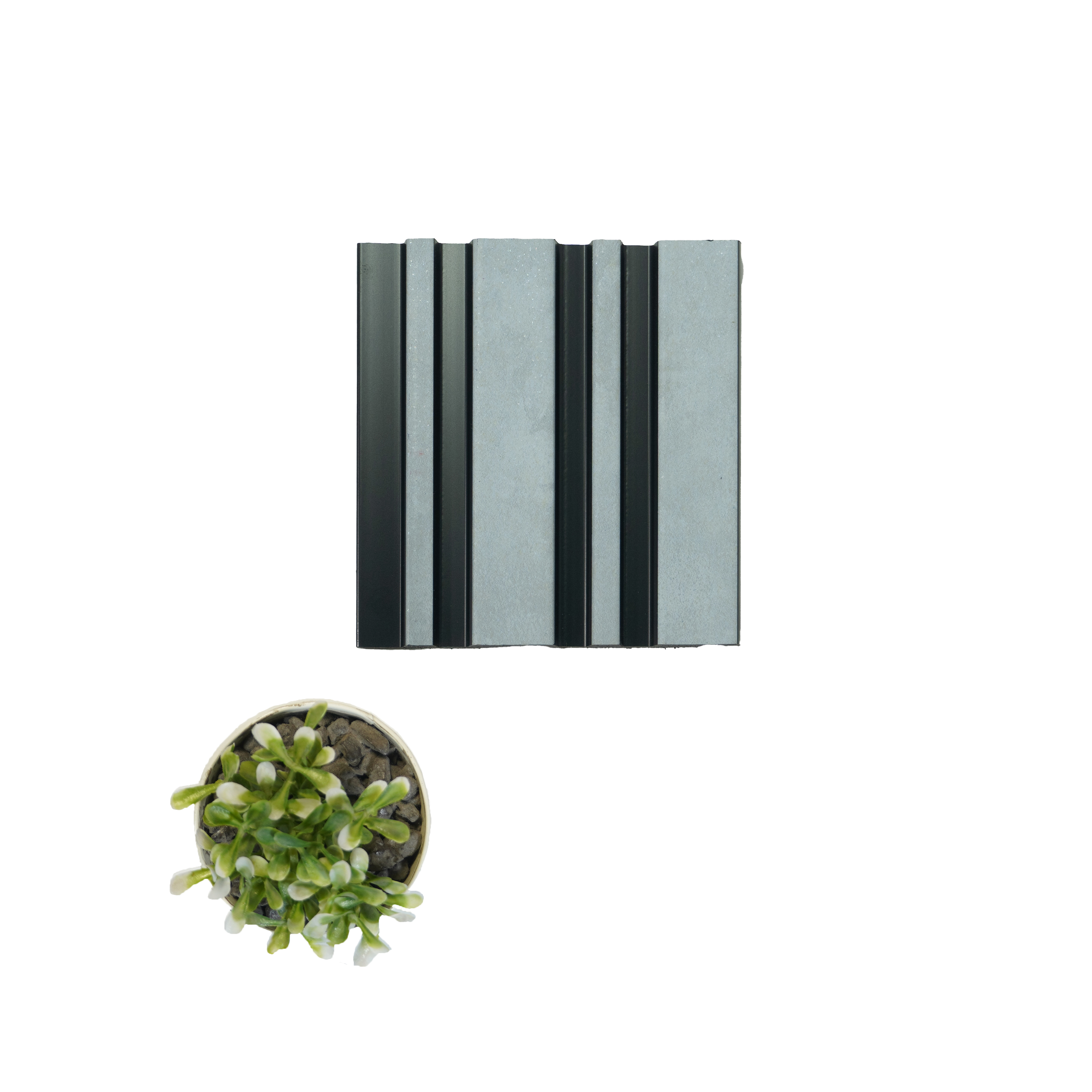 Grey Stone Louver 2022 El Limo 8 ft x 4.9 inch Charcoal Panel - 12 mm | Suitable for Feature Wall, TV Unit & Living Room | Width is Subjected to 5% Variation