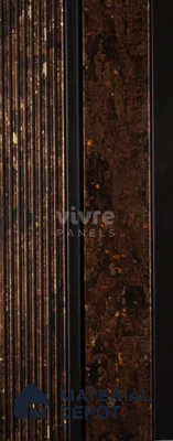 Brown Wooden Louver 2023 Brillo Oscura 8 ft x 4.9 inch Charcoal Panel - 12 mm | Suitable for Feature Wall, TV Unit & Living Room | Width is Subjected to 5% Variation