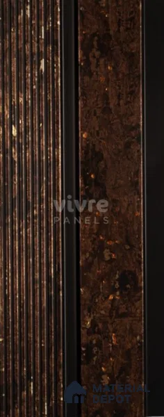 Brown Wooden Louver 2023 Brillo Oscura 8 ft x 4.9 inch Charcoal Panel - 12 mm | Suitable for Feature Wall, TV Unit & Living Room | Width is Subjected to 5% Variation