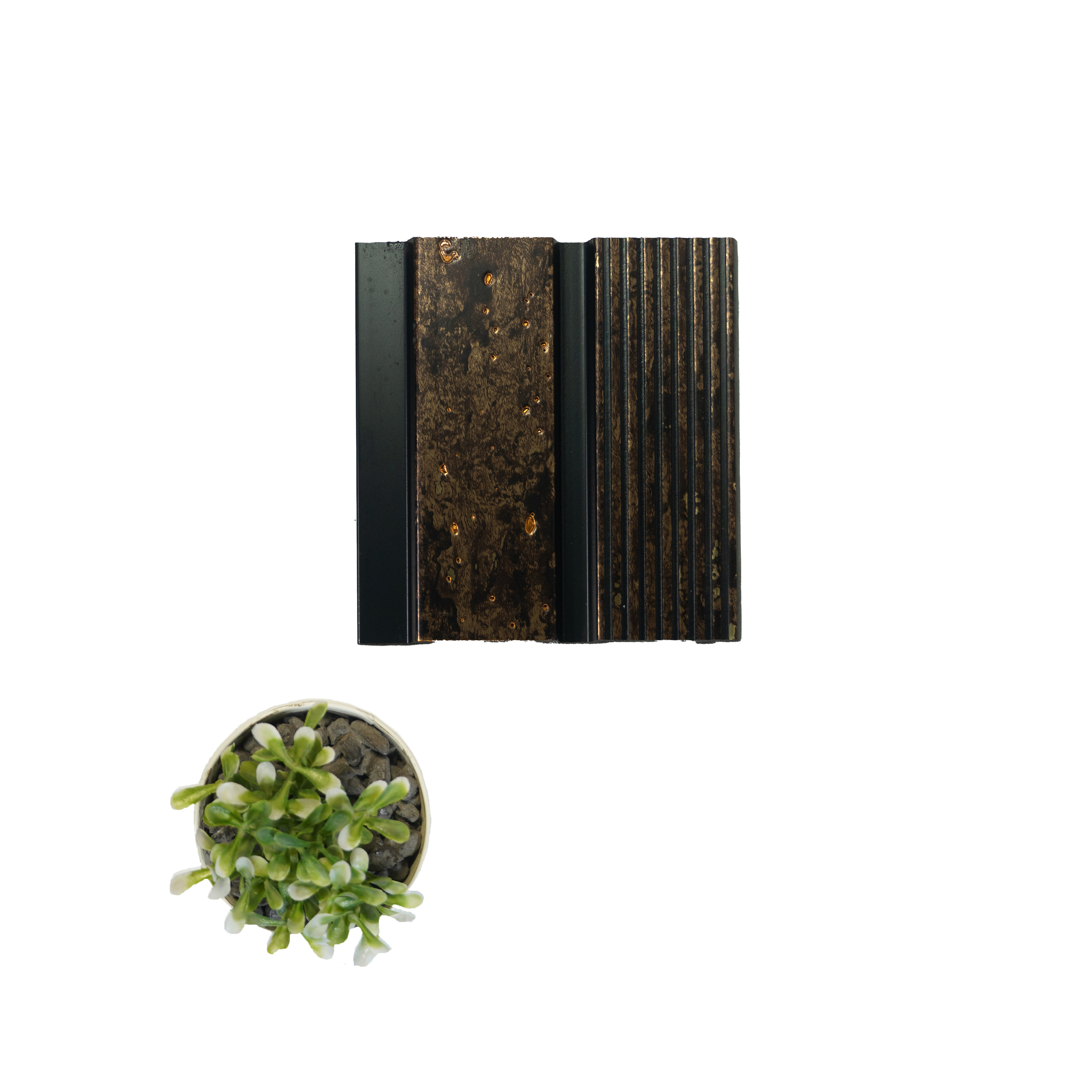 Brown Wooden Louver 2023 Brillo Oscura 8 ft x 4.9 inch Charcoal Panel - 12 mm | Suitable for Feature Wall, TV Unit & Living Room | Width is Subjected to 5% Variation