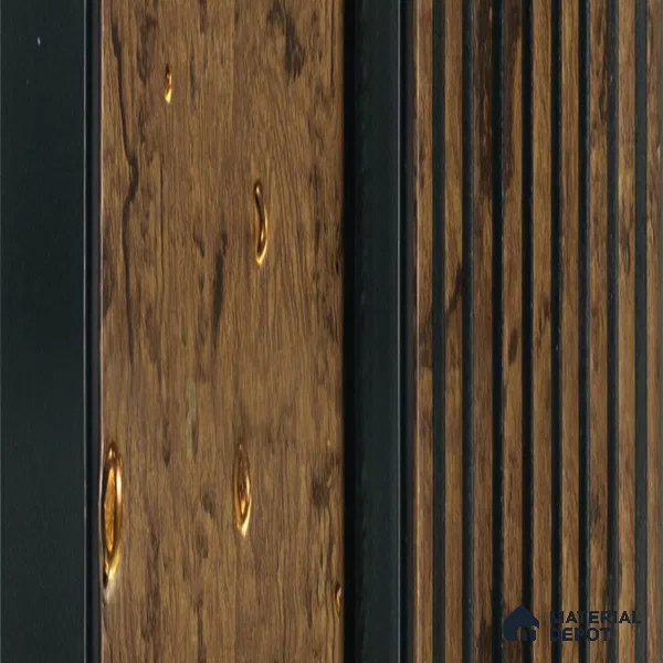 Brown Wooden Louver 2024 Brillo Ligera 8 ft x 4.9 inch Charcoal Panel - 12 mm | Suitable for Feature Wall, TV Unit & Living Room | Width is Subjected to 5% Variation