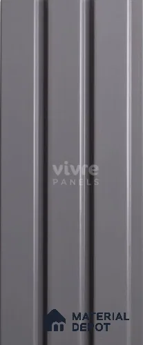 Grey Plain Colour Louver 2028 Color Series 8 ft x 4.9 inch Charcoal Panel - 12 mm | Suitable for Feature Wall, TV Unit & Living Room | Width is Subjected to 5% Variation