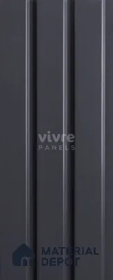Black Plain Colour Louver 2030 Color Series 8 ft x 4.9 inch Charcoal Panel - 12 mm | Suitable for Feature Wall, TV Unit & Living Room | Width is Subjected to 5% Variation
