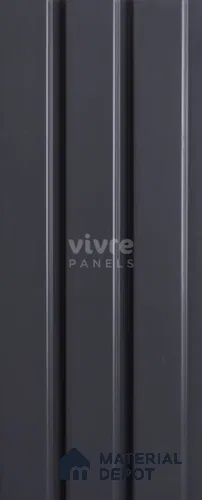 Black Plain Colour Louver 2030 Color Series 8 ft x 4.9 inch Charcoal Panel - 12 mm | Suitable for Feature Wall, TV Unit & Living Room | Width is Subjected to 5% Variation