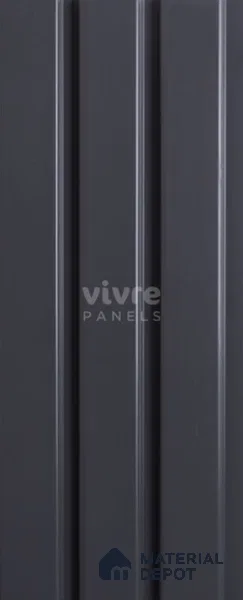 Black Plain Colour Louver 2030 Color Series 8 ft x 4.9 inch Charcoal Panel - 12 mm | Suitable for Feature Wall, TV Unit & Living Room | Width is Subjected to 5% Variation
