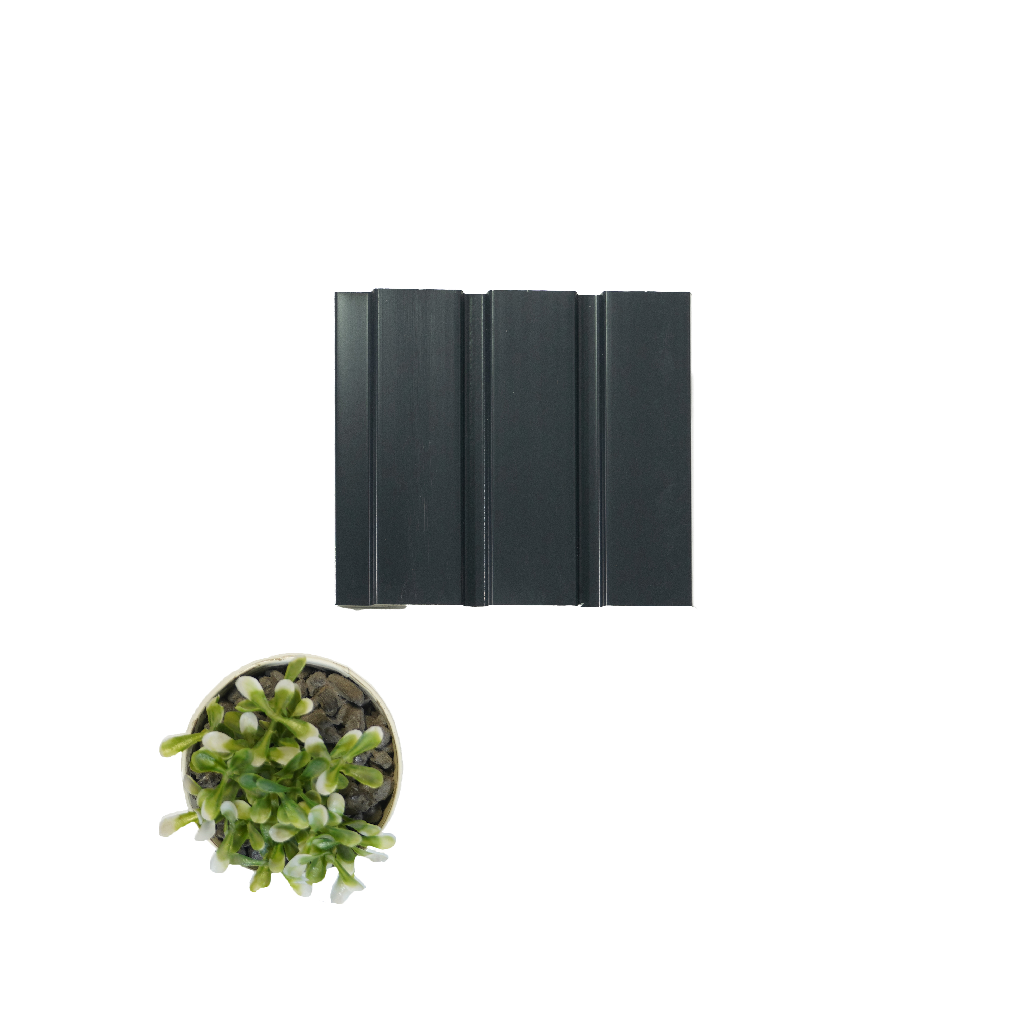 Black Plain Colour Louver 2030 Color Series 8 ft x 4.9 inch Charcoal Panel - 12 mm | Suitable for Feature Wall, TV Unit & Living Room | Width is Subjected to 5% Variation