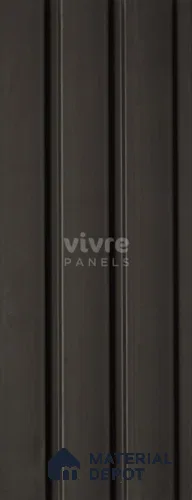 Black Plain Colour Louver 2032 Color Series 8 ft x 4.9 inch Charcoal Panel - 12 mm | Suitable for Feature Wall, TV Unit & Living Room | Width is Subjected to 5% Variation