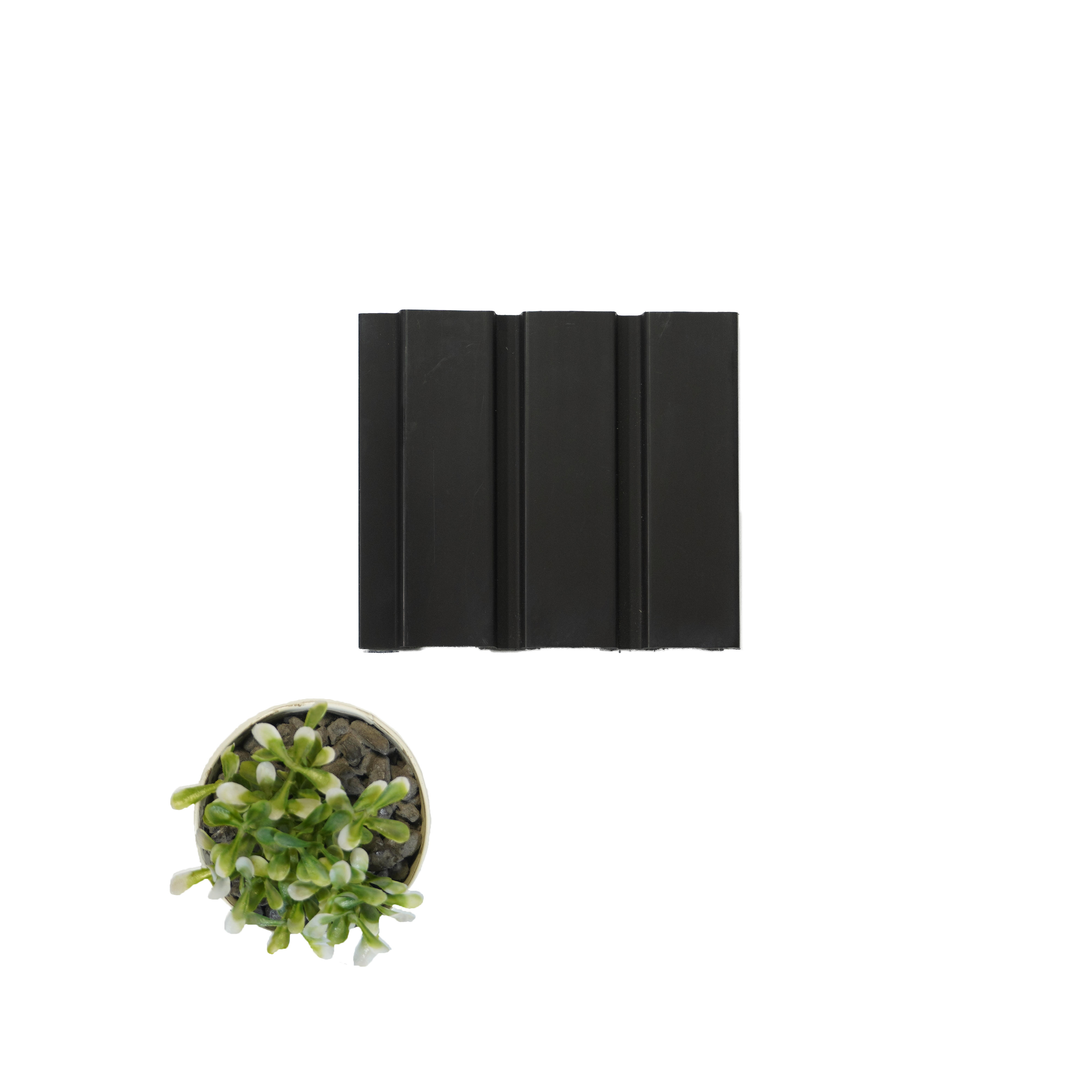 Black Plain Colour Louver 2032 Color Series 8 ft x 4.9 inch Charcoal Panel - 12 mm | Suitable for Feature Wall, TV Unit & Living Room | Width is Subjected to 5% Variation
