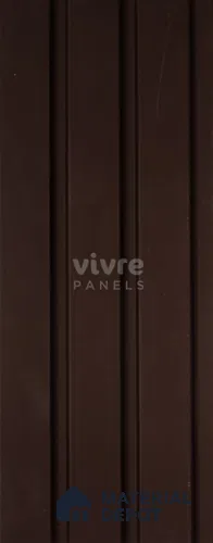 Brown Plain Colour Louver 2033 Color Series 8 ft x 4.9 inch Charcoal Panel - 12 mm | Suitable for Feature Wall, TV Unit & Living Room | Width is Subjected to 5% Variation