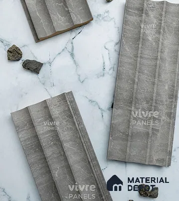 Grey Plain Colour Louver PN 00092 (5151-206) 9 ft x 4.7 inch MDF Panel - 18 mm | Suitable for Feature Wall, TV Unit & Living Room | Width is Subjected to 5% Variation