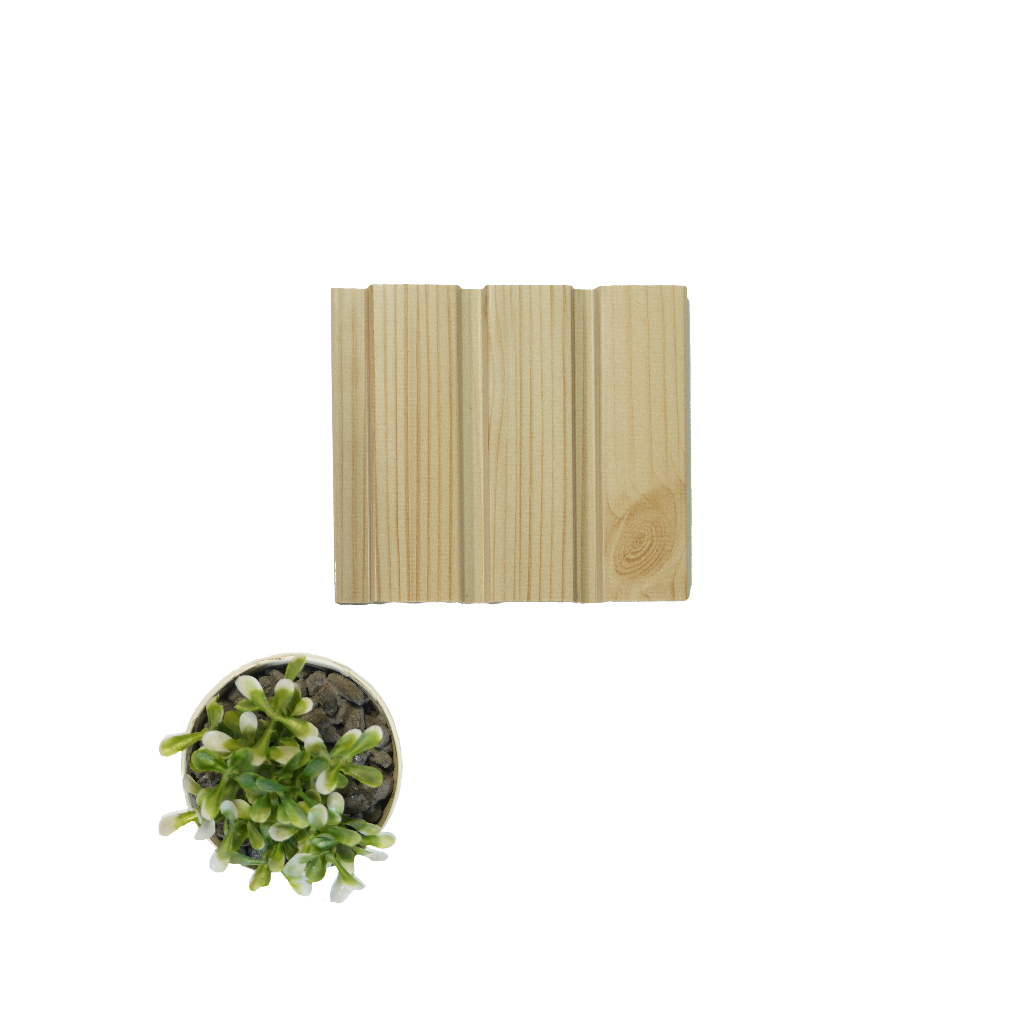 Cream Wooden Louver PN 00109 (VL 40) 8 ft x 5 inch Charcoal Panel - 12 mm | Suitable for Feature Wall, TV Unit & Living Room | Width is Subjected to 5% Variation