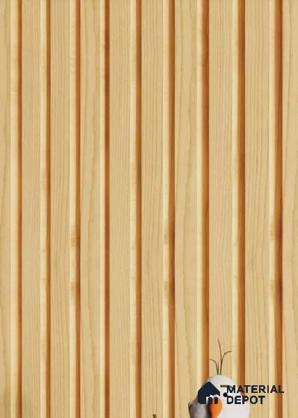 Cream Wooden Louver PN 00109 (VL 40) 8 ft x 5 inch Charcoal Panel - 12 mm | Suitable for Feature Wall, TV Unit & Living Room | Width is Subjected to 5% Variation