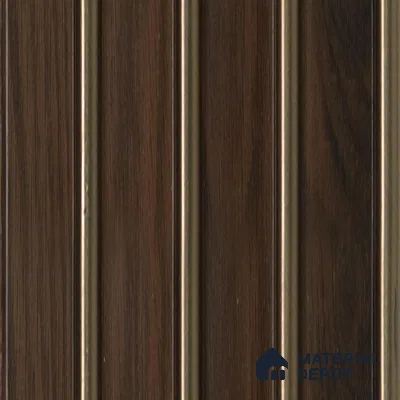 Brown Wooden Louver PN 00110 (VL 41) 8 ft x 5 inch Charcoal Panel - 12 mm | Suitable for Feature Wall, TV Unit & Living Room | Width is Subjected to 5% Variation