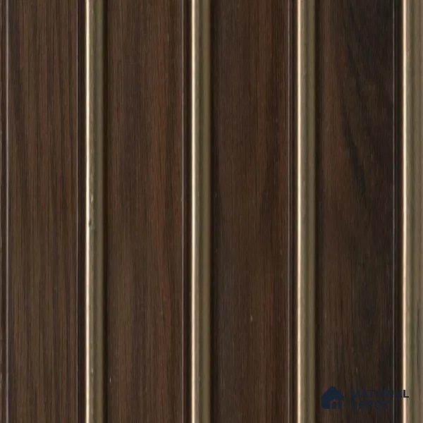 Brown Wooden Louver PN 00110 (VL 41) 8 ft x 5 inch Charcoal Panel - 12 mm | Suitable for Feature Wall, TV Unit & Living Room | Width is Subjected to 5% Variation
