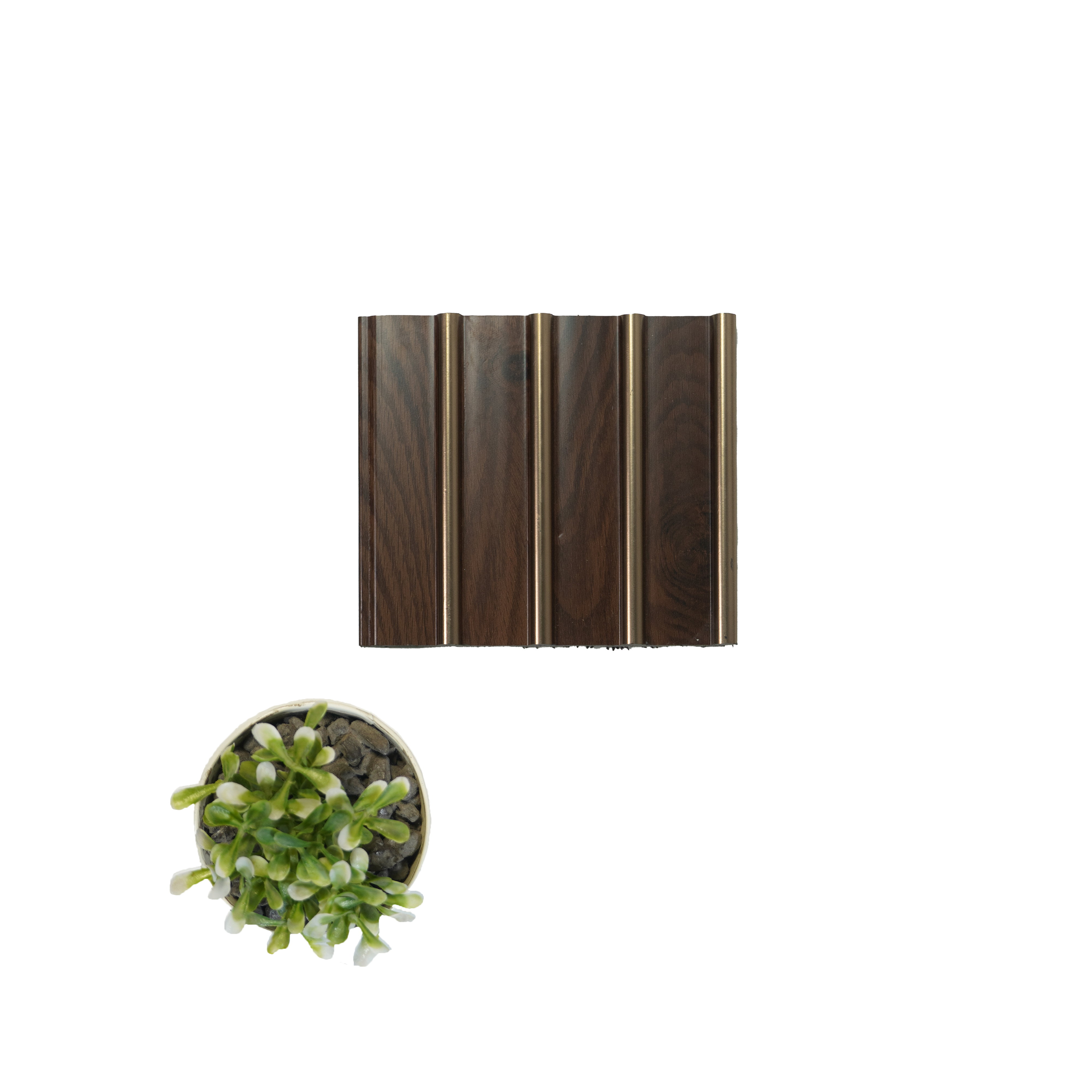 Brown Wooden Louver PN 00110 (VL 41) 8 ft x 5 inch Charcoal Panel - 12 mm | Suitable for Feature Wall, TV Unit & Living Room | Width is Subjected to 5% Variation