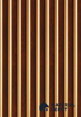 Brown Wooden Louver PN 00110 (VL 41) 8 ft x 5 inch Charcoal Panel - 12 mm | Suitable for Feature Wall, TV Unit & Living Room | Width is Subjected to 5% Variation