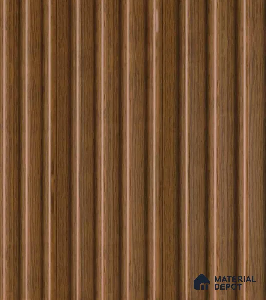 Brown Wooden Louver PN 00112 (VL 43) 8 ft x 5 inch Charcoal Panel - 12 mm | Suitable for Feature Wall, TV Unit & Living Room | Width is Subjected to 5% Variation