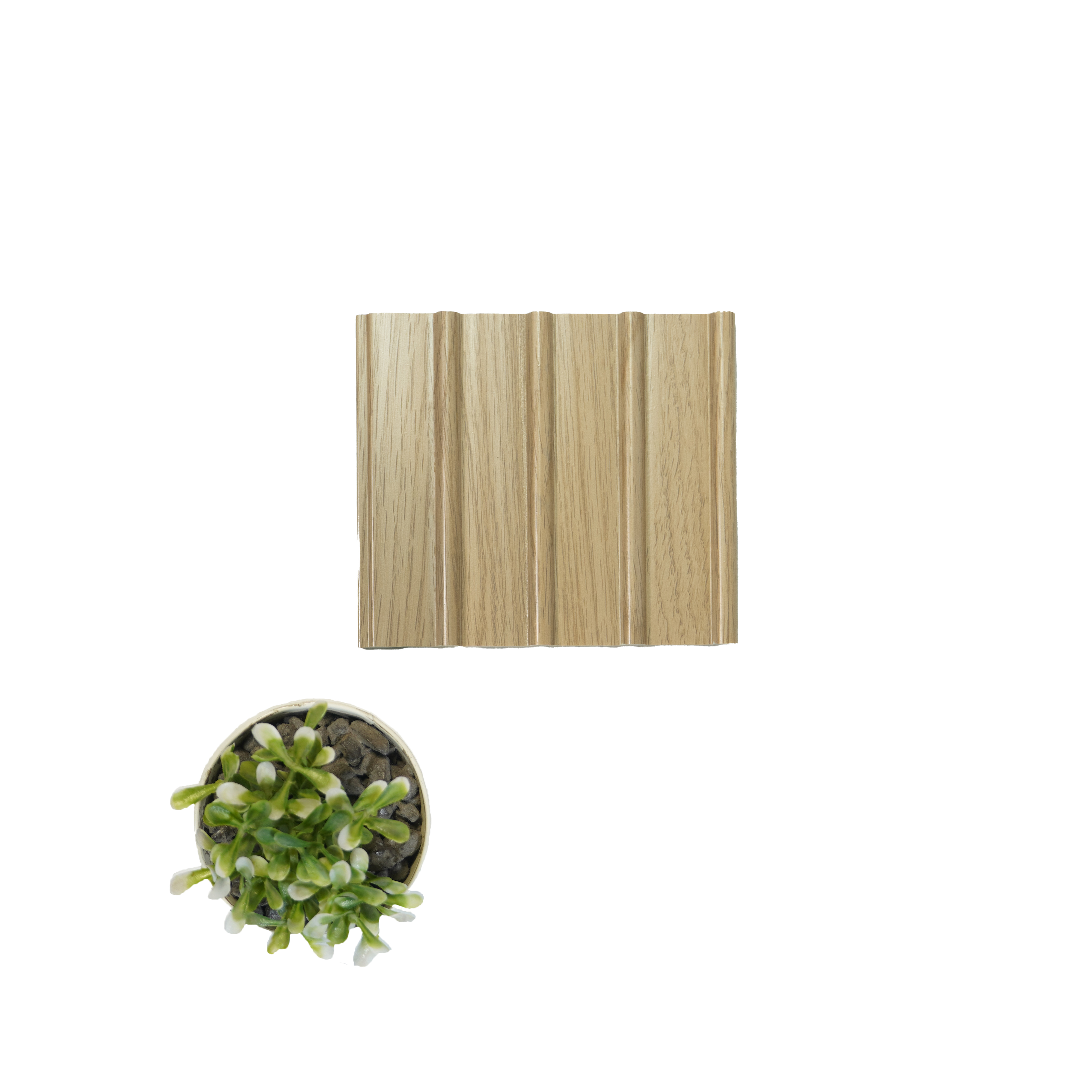 Brown Wooden Louver PN 00113 (VL 44) 8 ft x 5 inch Charcoal Panel - 12 mm | Suitable for Feature Wall, TV Unit & Living Room | Width is Subjected to 5% Variation