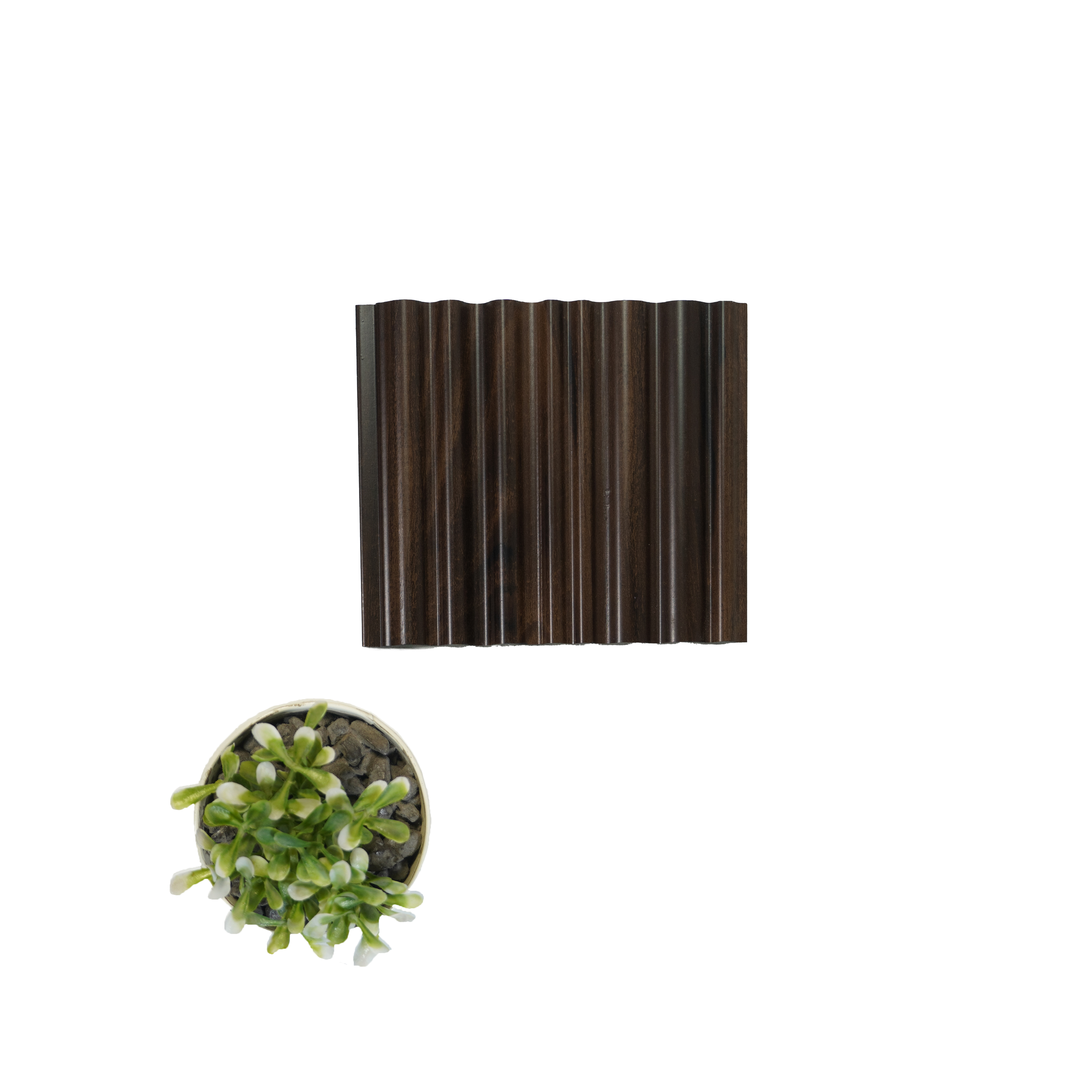 Brown Wooden Louver PN 00118 (VL 49) 8 ft x 5 inch Charcoal Panel - 12 mm | Suitable for Feature Wall, TV Unit & Living Room | Width is Subjected to 5% Variation