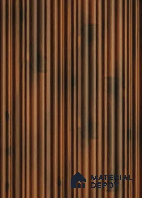 Brown Wooden Louver PN 00118 (VL 49) 8 ft x 5 inch Charcoal Panel - 12 mm | Suitable for Feature Wall, TV Unit & Living Room | Width is Subjected to 5% Variation