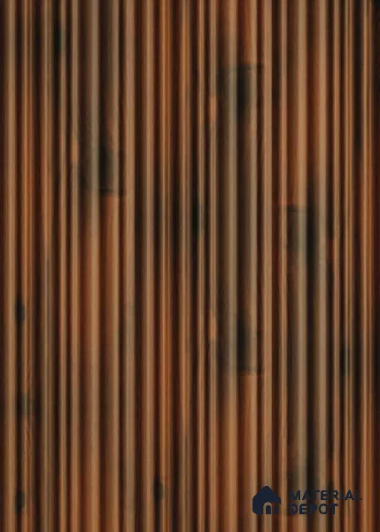 Brown Wooden Louver PN 00118 (VL 49) 8 ft x 5 inch Charcoal Panel - 12 mm | Suitable for Feature Wall, TV Unit & Living Room | Width is Subjected to 5% Variation