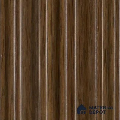 Brown Wooden Louver PN 00119 (VL 50) 8 ft x 5 inch Charcoal Panel - 12 mm | Suitable for Feature Wall, TV Unit & Living Room | Width is Subjected to 5% Variation