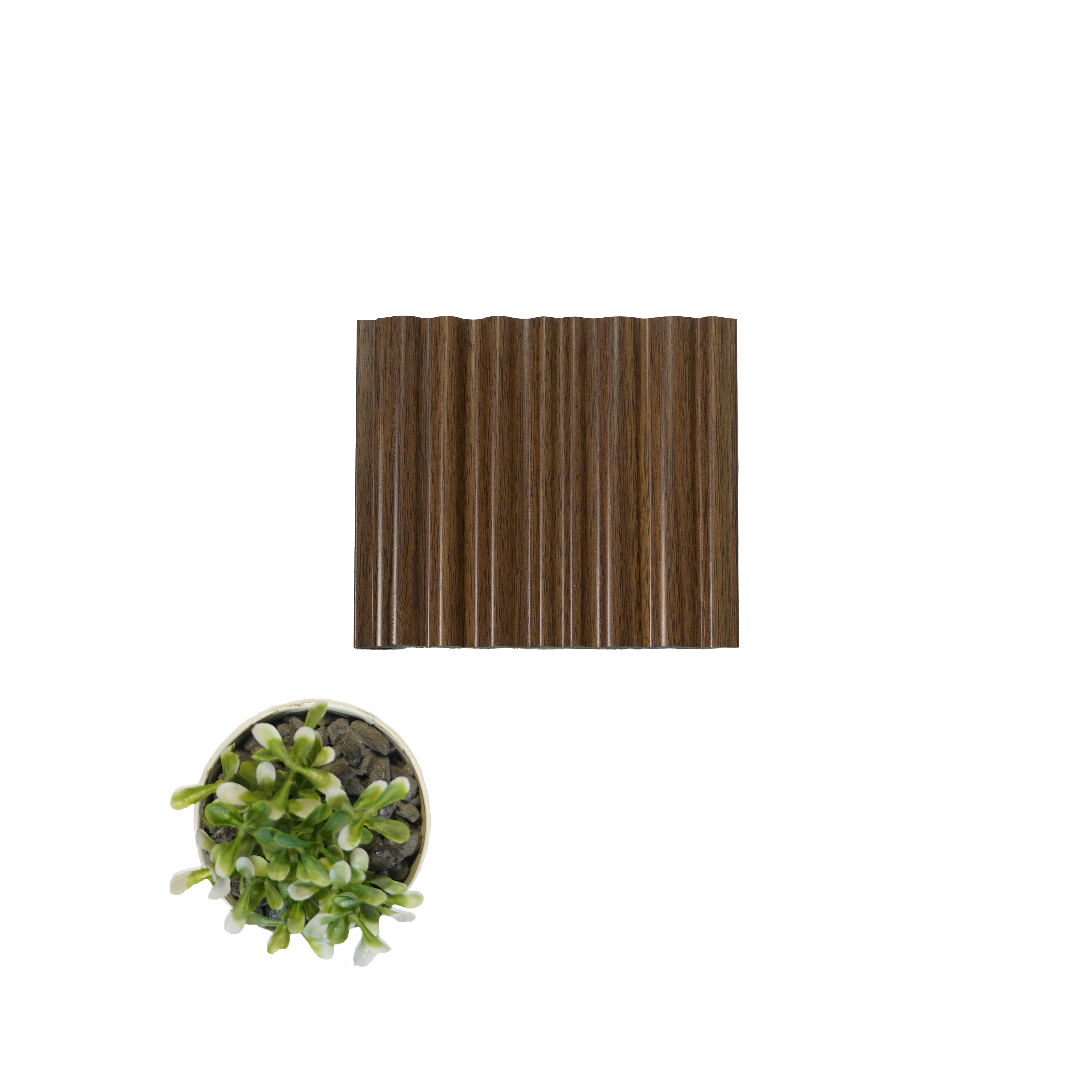 Brown Wooden Louver PN 00119 (VL 50) 8 ft x 5 inch Charcoal Panel - 12 mm | Suitable for Feature Wall, TV Unit & Living Room | Width is Subjected to 5% Variation