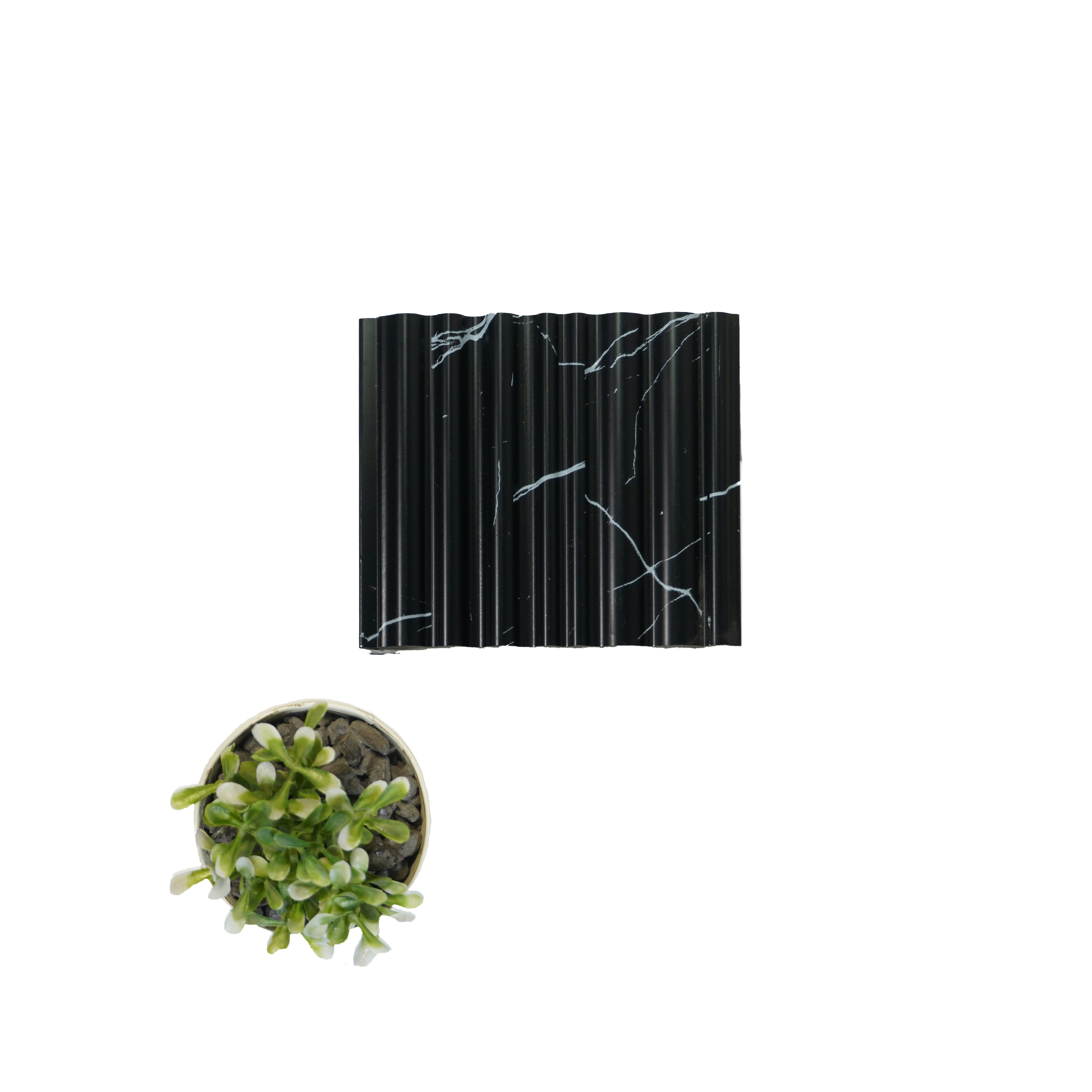 Black Marble Louver PN 00120 (VL 51) 8 ft x 5 inch Charcoal Panel - 12 mm | Suitable for Feature Wall, TV Unit & Living Room | Width is Subjected to 5% Variation