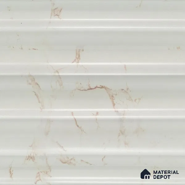 White Marble Louver PN 00121 (VL 52) 8 ft x 5 inch Charcoal Panel - 12 mm | Suitable for Feature Wall, TV Unit & Living Room | Width is Subjected to 5% Variation