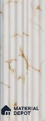 White Marble Louver PN 00121 (VL 52) 8 ft x 5 inch Charcoal Panel - 12 mm | Suitable for Feature Wall, TV Unit & Living Room | Width is Subjected to 5% Variation