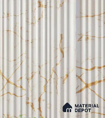 White Marble Louver PN 00121 (VL 52) 8 ft x 5 inch Charcoal Panel - 12 mm | Suitable for Feature Wall, TV Unit & Living Room | Width is Subjected to 5% Variation