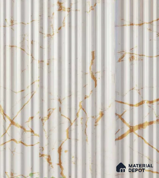White Marble Louver PN 00121 (VL 52) 8 ft x 5 inch Charcoal Panel - 12 mm | Suitable for Feature Wall, TV Unit & Living Room | Width is Subjected to 5% Variation