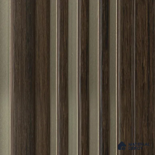 Brown Luxury Louver PN 00123 (VL 54) 8 ft x 5 inch Charcoal Panel - 12 mm | Suitable for Feature Wall, TV Unit & Living Room | Width is Subjected to 5% Variation