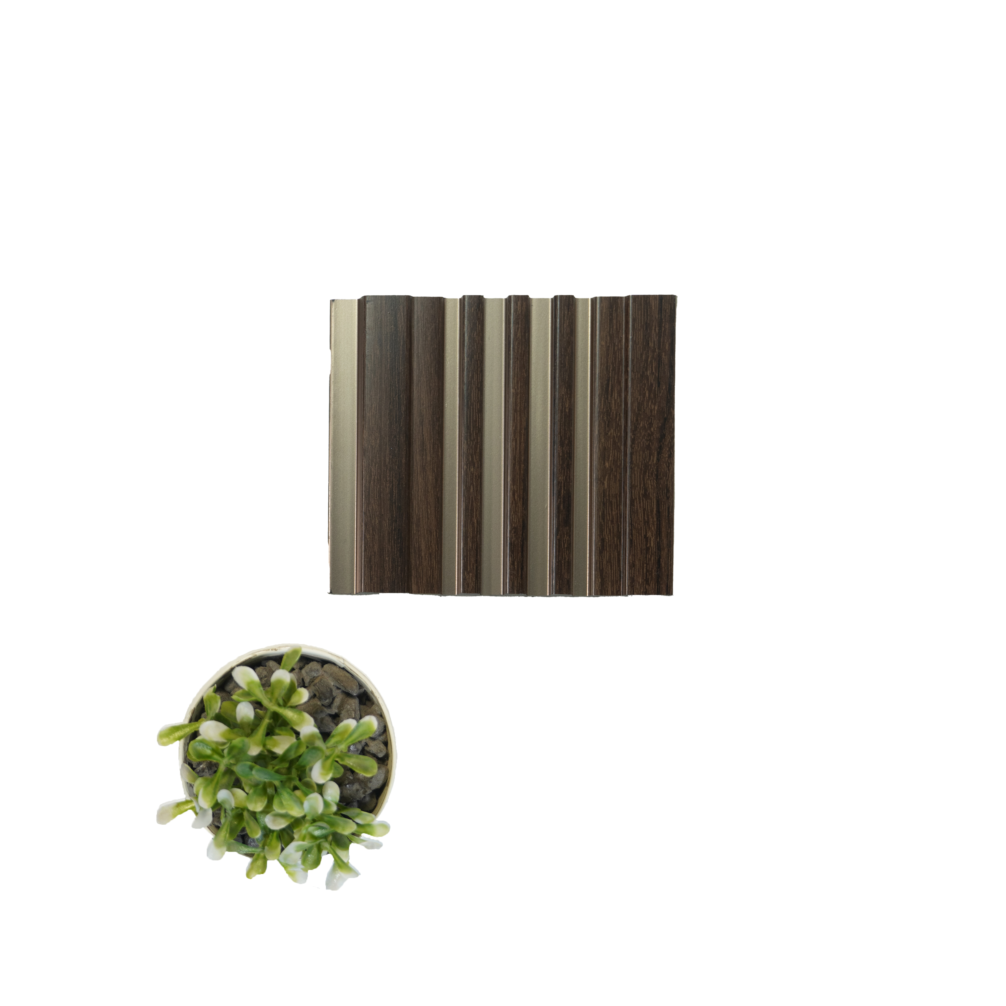 Brown Luxury Louver PN 00123 (VL 54) 8 ft x 5 inch Charcoal Panel - 12 mm | Suitable for Feature Wall, TV Unit & Living Room | Width is Subjected to 5% Variation