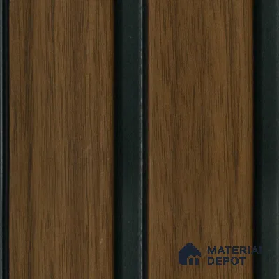 Brown Wooden Louver VL 01 WO (VL 01) 8 ft x 4.9 inch Charcoal Panel - 12 mm | Suitable for Feature Wall, TV Unit & Living Room | Width is Subjected to 5% Variation
