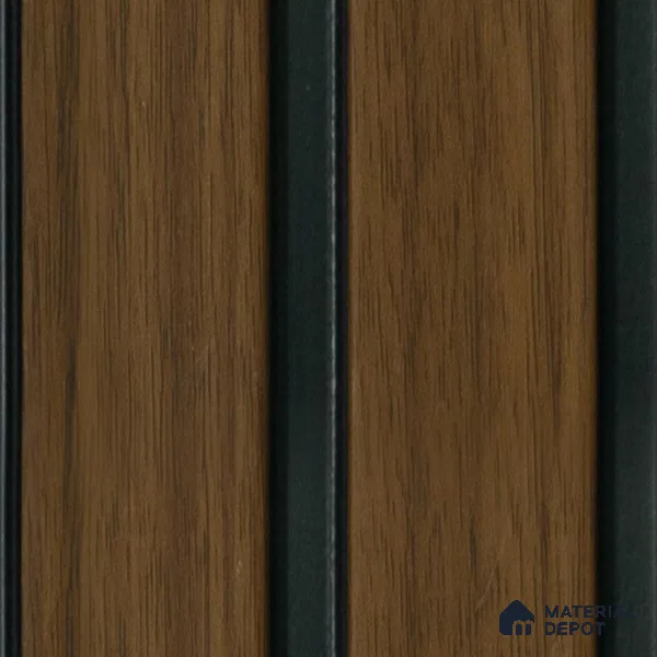 Brown Wooden Louver VL 01 WO (VL 01) 8 ft x 4.9 inch Charcoal Panel - 12 mm | Suitable for Feature Wall, TV Unit & Living Room | Width is Subjected to 5% Variation