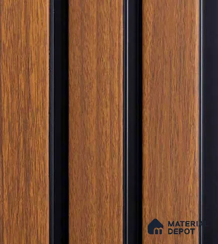 Brown Wooden Louver VL 01 WO (VL 01) 8 ft x 4.9 inch Charcoal Panel - 12 mm | Suitable for Feature Wall, TV Unit & Living Room | Width is Subjected to 5% Variation