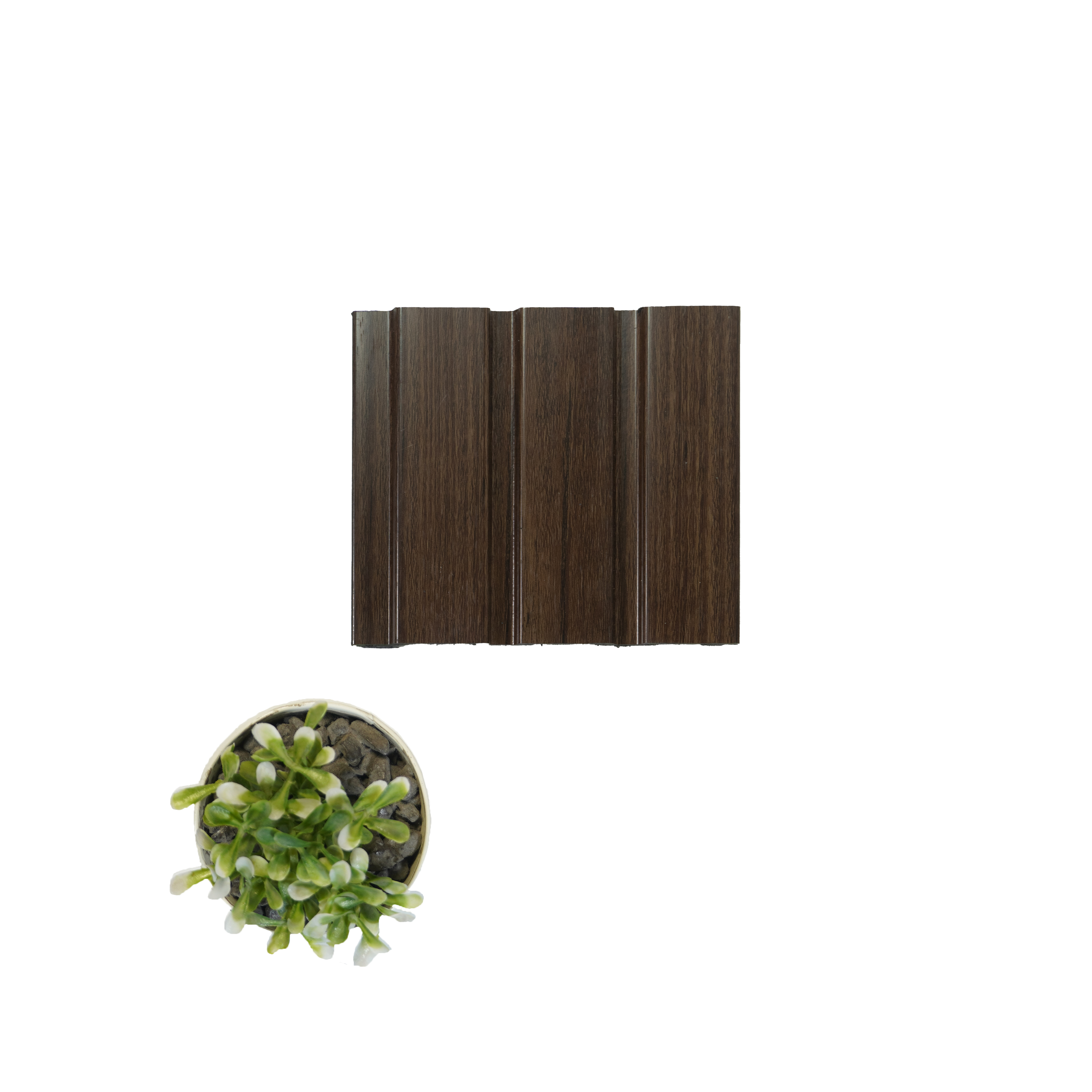 Chocolate Brown Wooden Louver VL 04 WO (VL 04) 8 ft x 4.9 inch Charcoal Panel - 12 mm | Suitable for Feature Wall, TV Unit & Living Room | Width is Subjected to 5% Variation