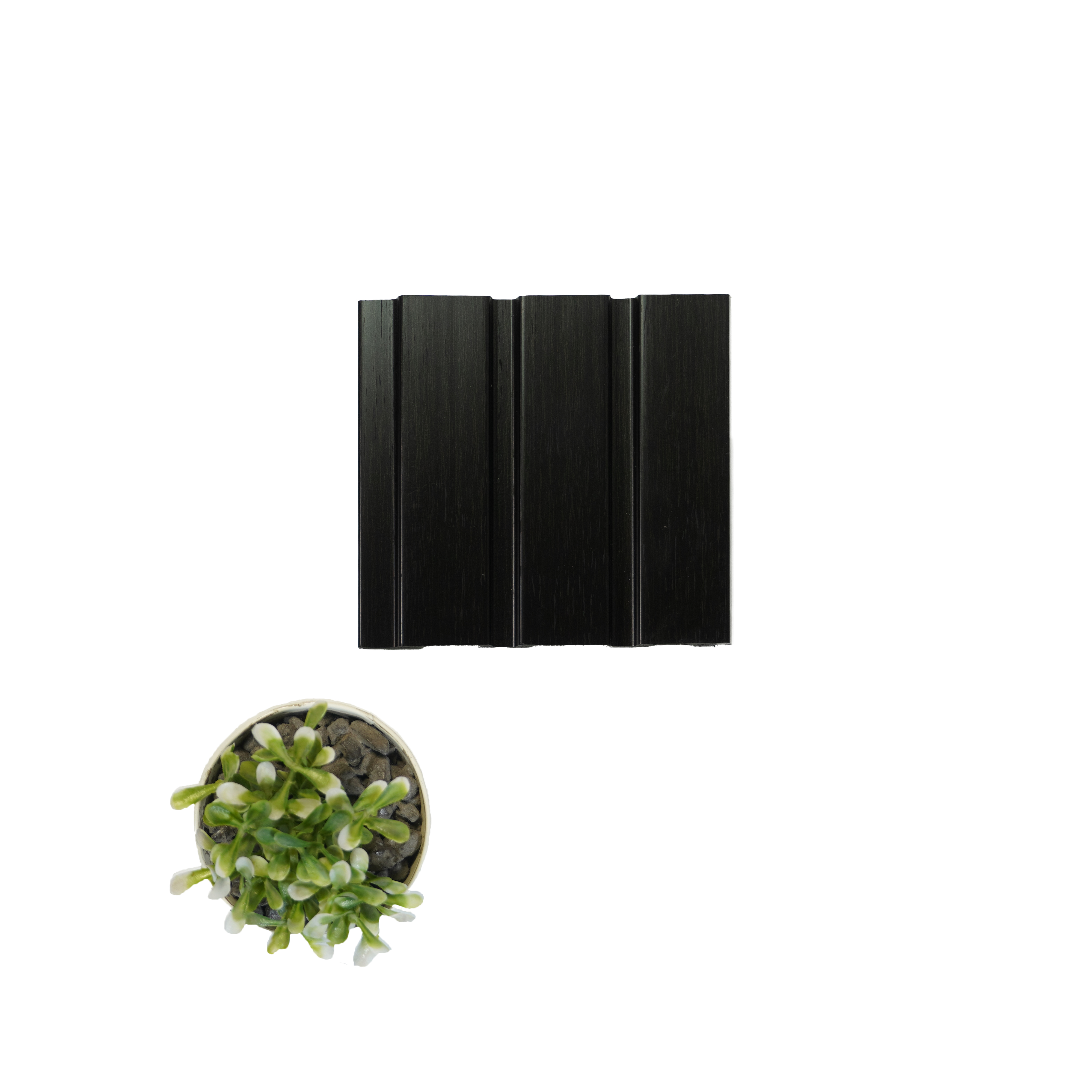 Black Wooden Louver VL 07 WO (VL 07) 8 ft x 4.9 inch Charcoal Panel - 12 mm | Suitable for Feature Wall, TV Unit & Living Room | Width is Subjected to 5% Variation
