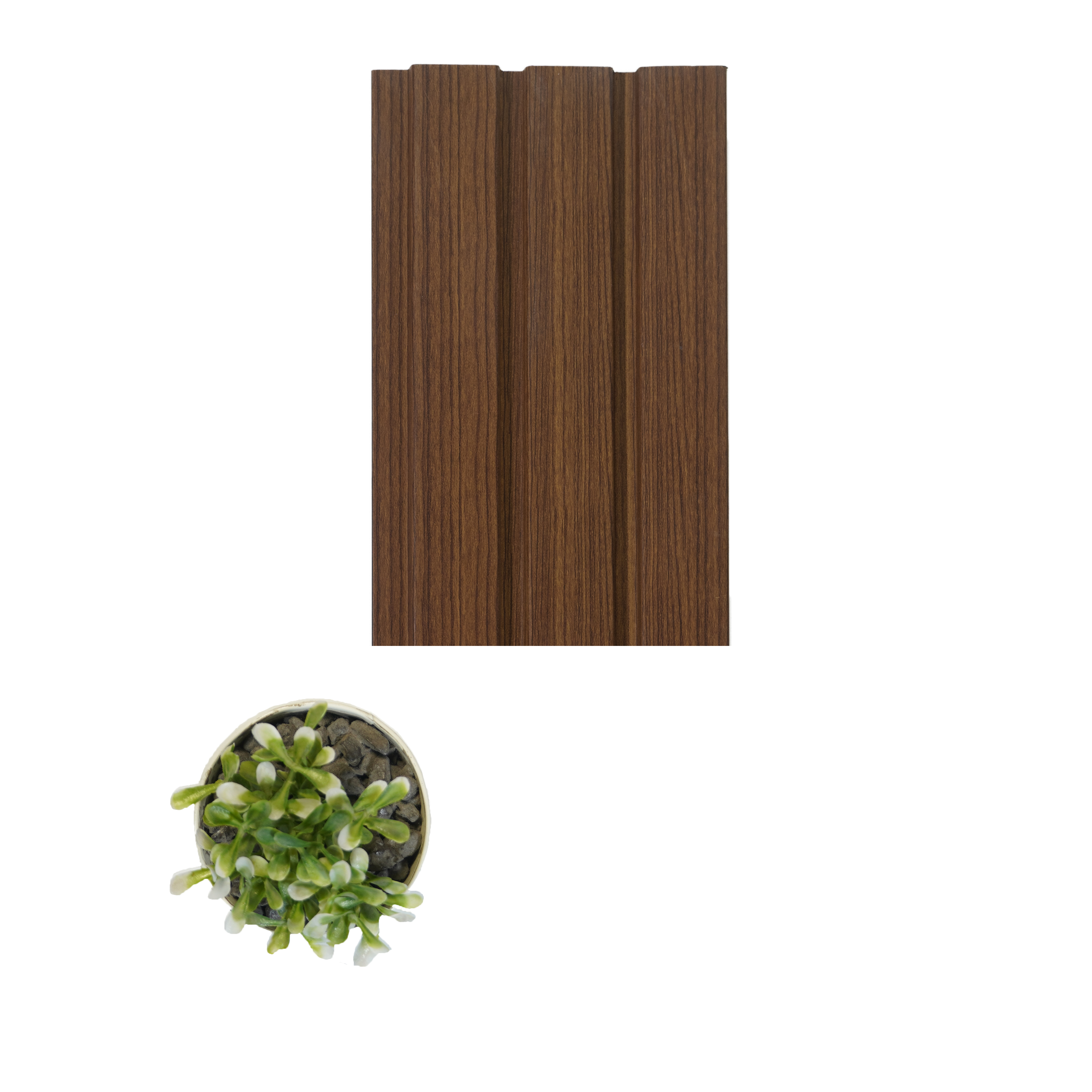 Brown Wooden Louver VL 09 WO (VL 09) 8 ft x 4.9 inch Charcoal Panel - 12 mm | Suitable for Feature Wall, TV Unit & Living Room | Width is Subjected to 5% Variation