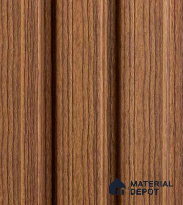 Brown Wooden Louver VL 09 WO (VL 09) 8 ft x 4.9 inch Charcoal Panel - 12 mm | Suitable for Feature Wall, TV Unit & Living Room | Width is Subjected to 5% Variation