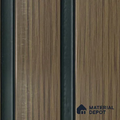 Brown Wooden Louver VL 10 WO (VL 10) 8 ft x 4.9 inch Charcoal Panel - 12 mm | Suitable for Feature Wall, TV Unit & Living Room | Width is Subjected to 5% Variation