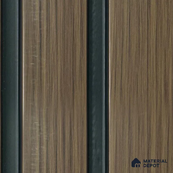 Brown Wooden Louver VL 10 WO (VL 10) 8 ft x 4.9 inch Charcoal Panel - 12 mm | Suitable for Feature Wall, TV Unit & Living Room | Width is Subjected to 5% Variation
