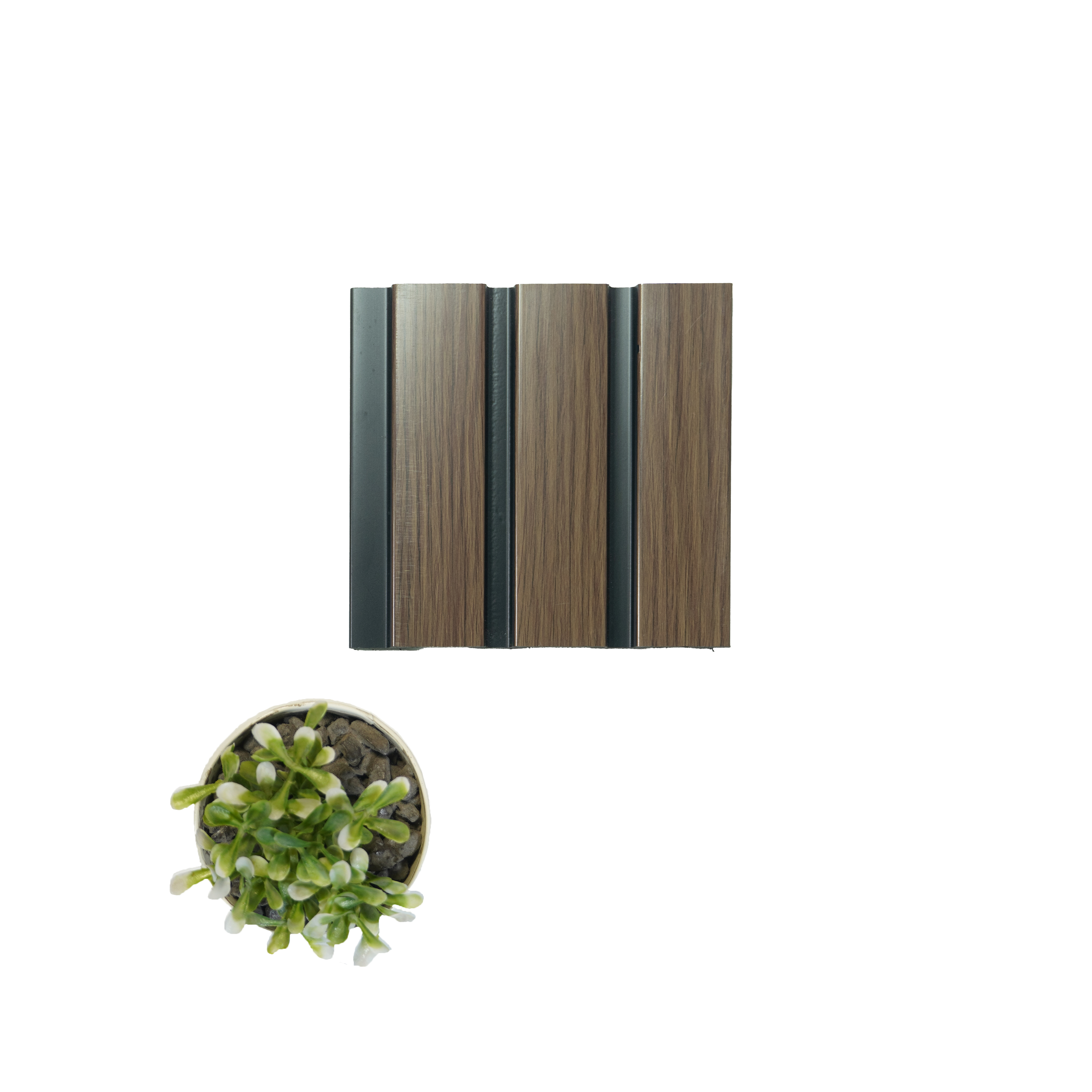 Brown Wooden Louver VL 10 WO (VL 10) 8 ft x 4.9 inch Charcoal Panel - 12 mm | Suitable for Feature Wall, TV Unit & Living Room | Width is Subjected to 5% Variation