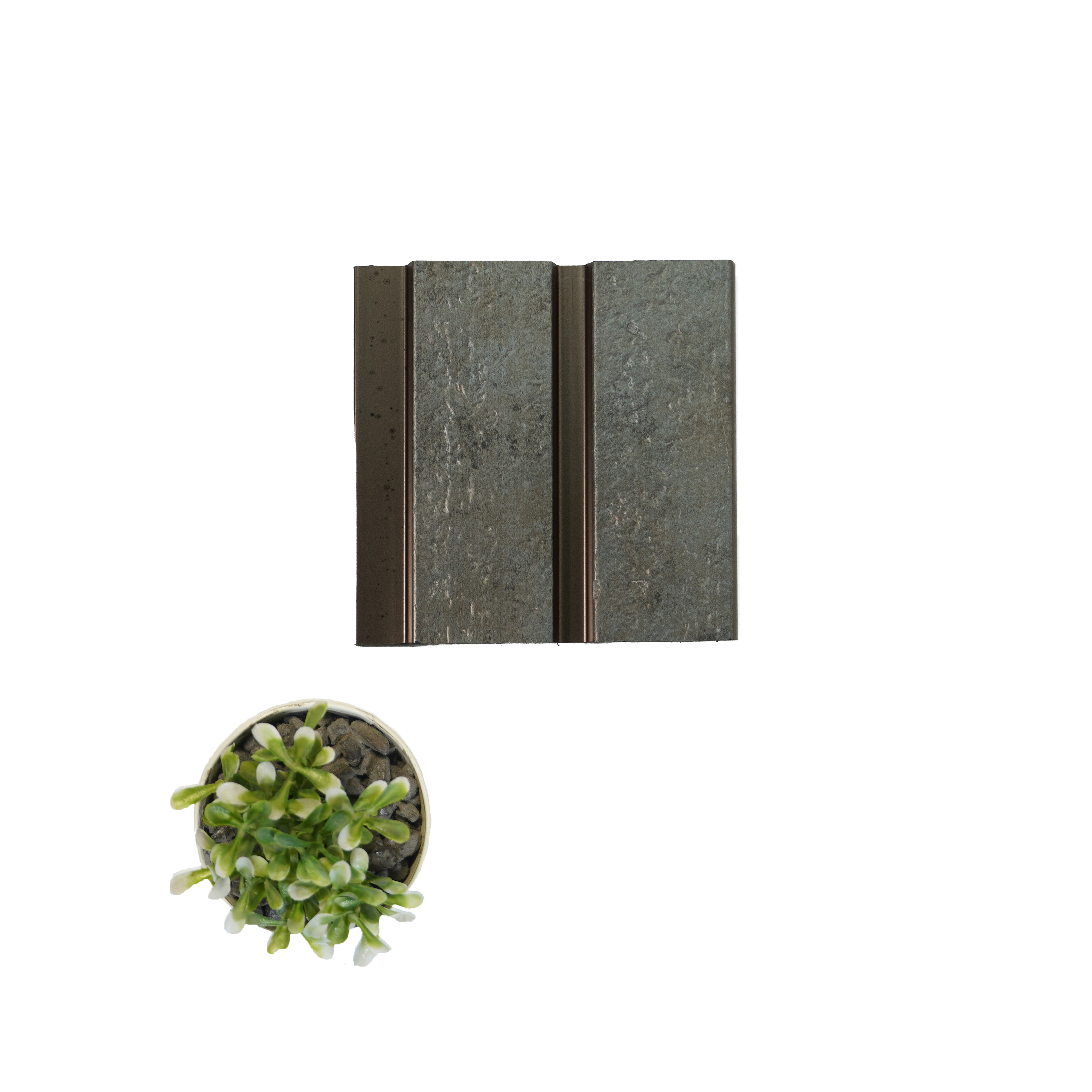 Chocolate Brown Stone Louver VL 11 TE (VL 11) 8 ft x 4.9 inch Charcoal Panel - 12 mm | Suitable for Feature Wall, TV Unit & Living Room | Width is Subjected to 5% Variation