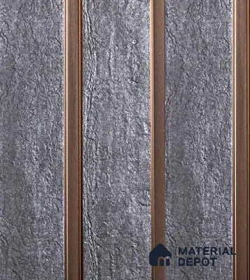 Matt Black Stone Louver VL 12 TE (VL 12) 8 ft x 4.9 inch Charcoal Panel - 12 mm | Suitable for Feature Wall, TV Unit & Living Room | Width is Subjected to 5% Variation