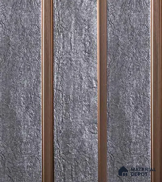 Matt Black Stone Louver VL 12 TE (VL 12) 8 ft x 4.9 inch Charcoal Panel - 12 mm | Suitable for Feature Wall, TV Unit & Living Room | Width is Subjected to 5% Variation