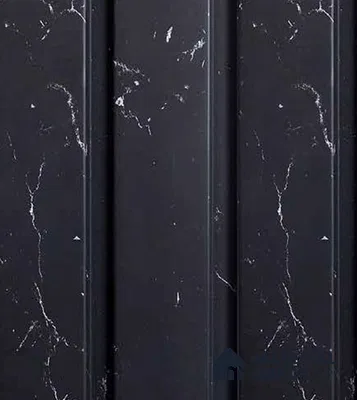 Black Marble Louver VL 13 TE (VL 13) 8 ft x 4.9 inch Charcoal Panel - 12 mm | Suitable for Feature Wall, TV Unit & Living Room | Width is Subjected to 5% Variation