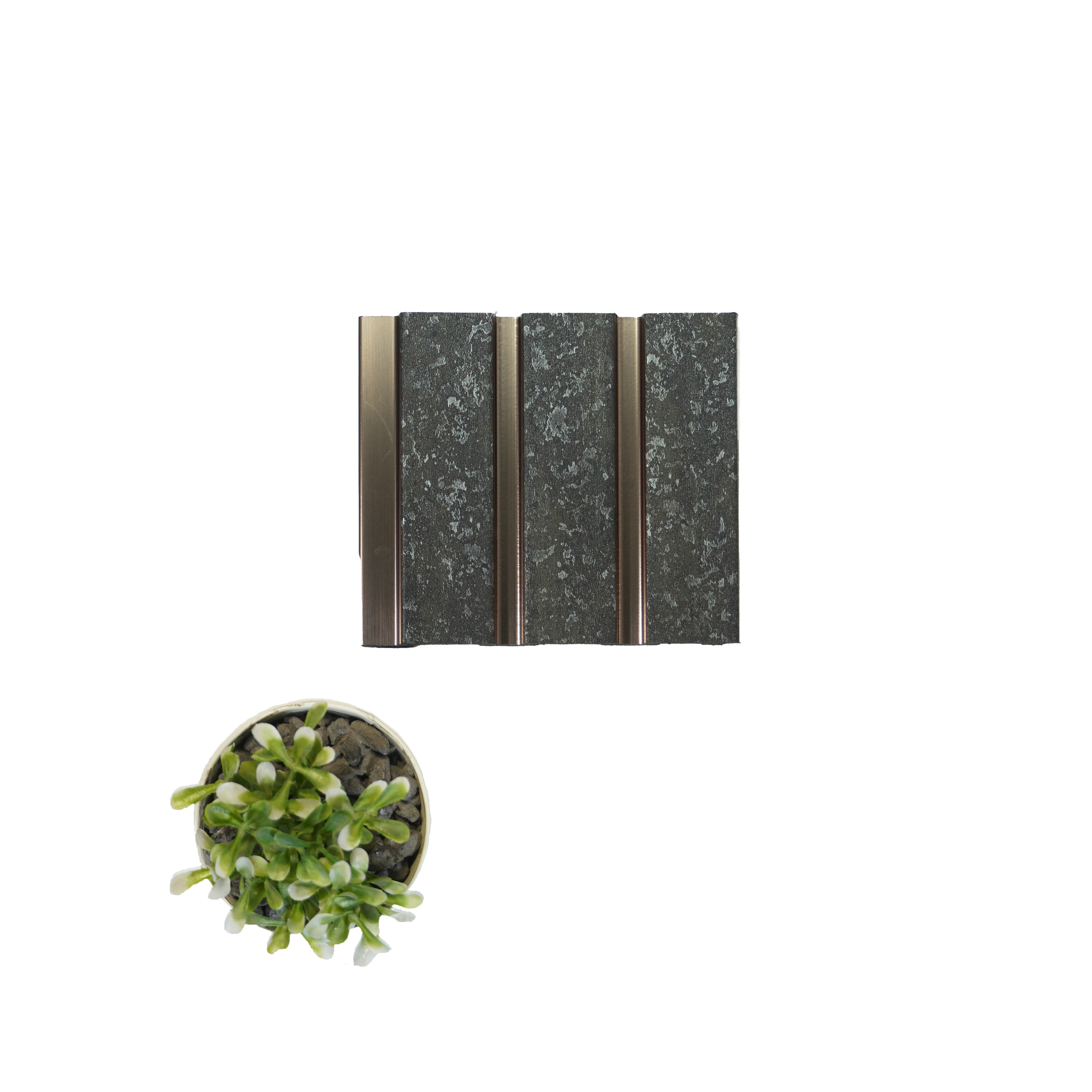 Brown Stone Louver VL 15 HA (VL 15) 8 ft x 4.9 inch Charcoal Panel - 12 mm | Suitable for Feature Wall, TV Unit & Living Room | Width is Subjected to 5% Variation