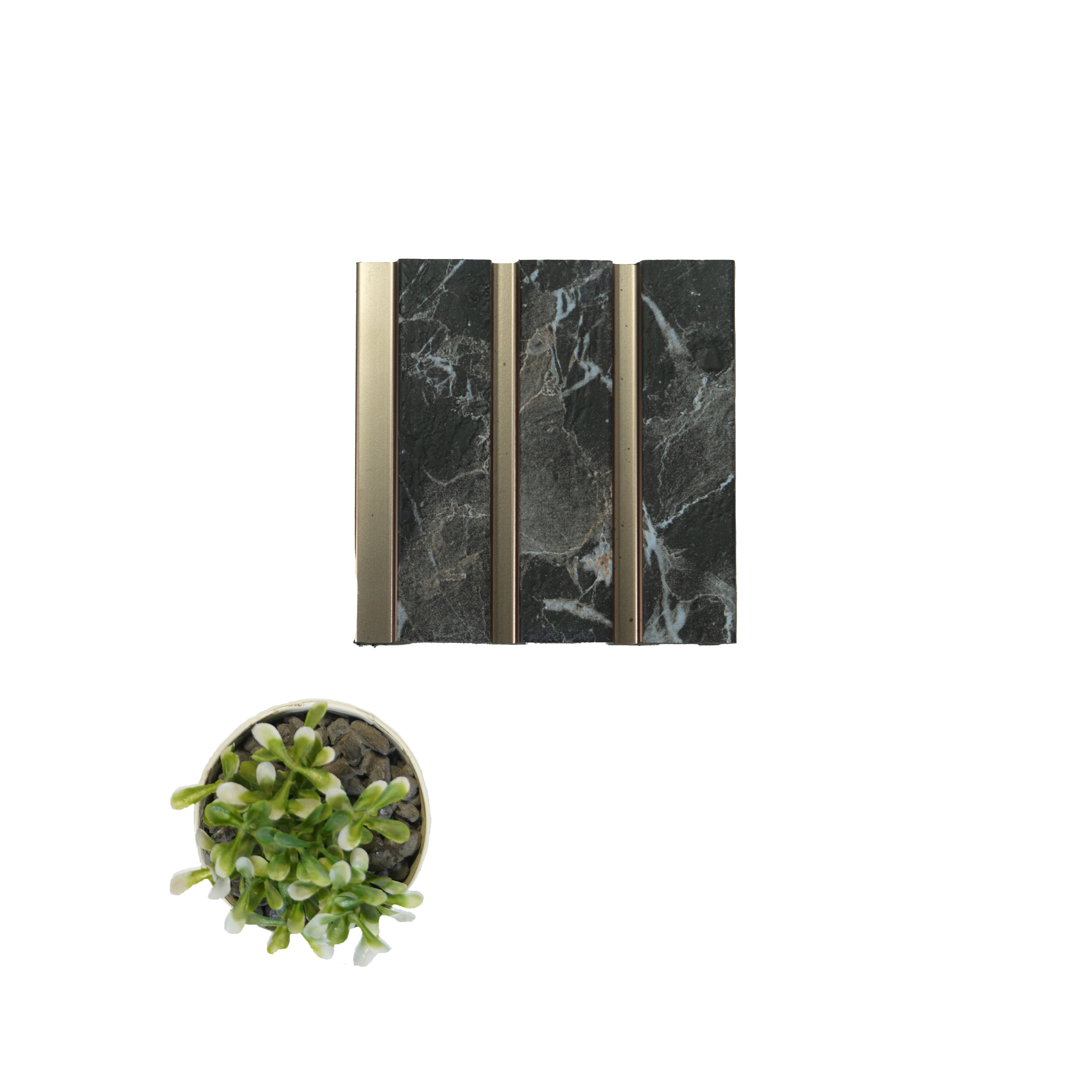 Black Marble Louver VL 16 TE (VL 16) 8 ft x 4.9 inch Charcoal Panel - 12 mm | Suitable for Feature Wall, TV Unit & Living Room | Width is Subjected to 5% Variation
